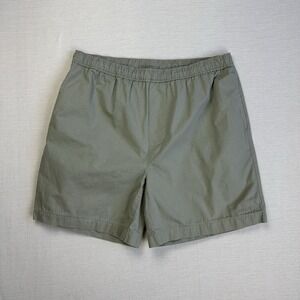 Only NY Drawstring Elastic Waist Shorts Rip Stop Men L Grey Green Pockets